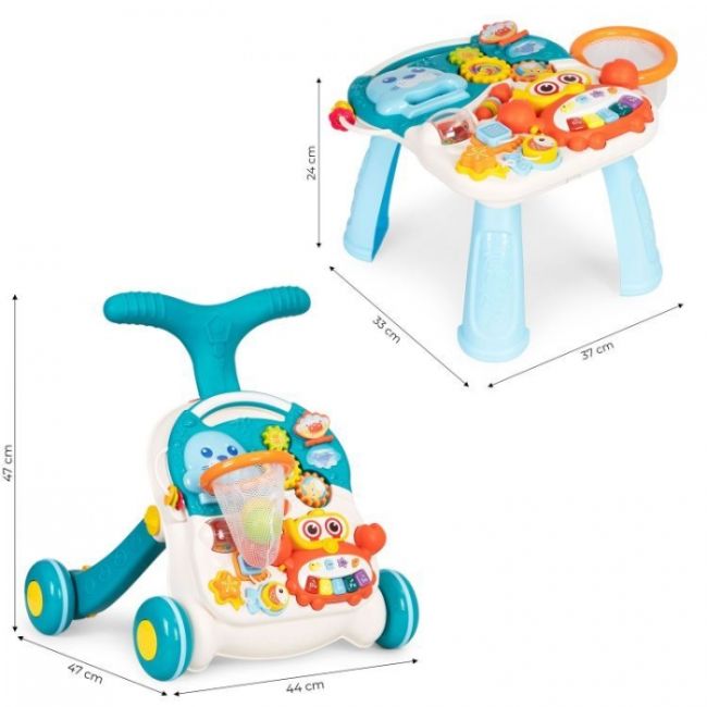 Antemergator educational 2 in 1 huanger he0828 - alb cu albastru edeedihe0828
