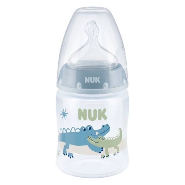 Biberon Nuk First Choice PP 150 ml Control Temperatura Tetina Silicon M 0-6 luni Crocodil ERFMAR-N5007