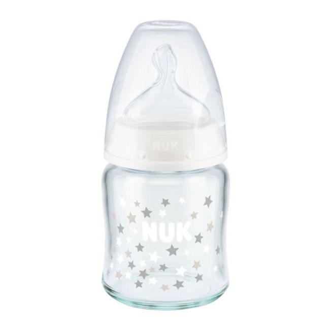 Biberon Nuk First Choice Sticla 120 ml Control Temperatura Tetina Silicon M 0-6 luni Alb ERFMAR-N4895