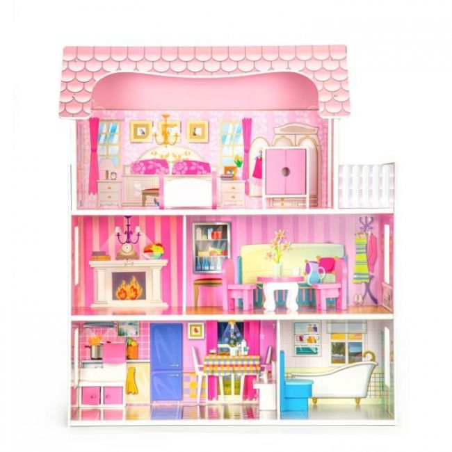 Casuta pentru papusi cu mobilier ecotoys w06a139 edeediw06a139