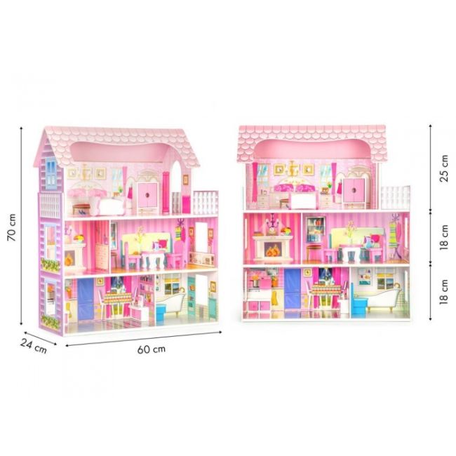 Casuta pentru papusi cu mobilier ecotoys w06a139 edeediw06a139