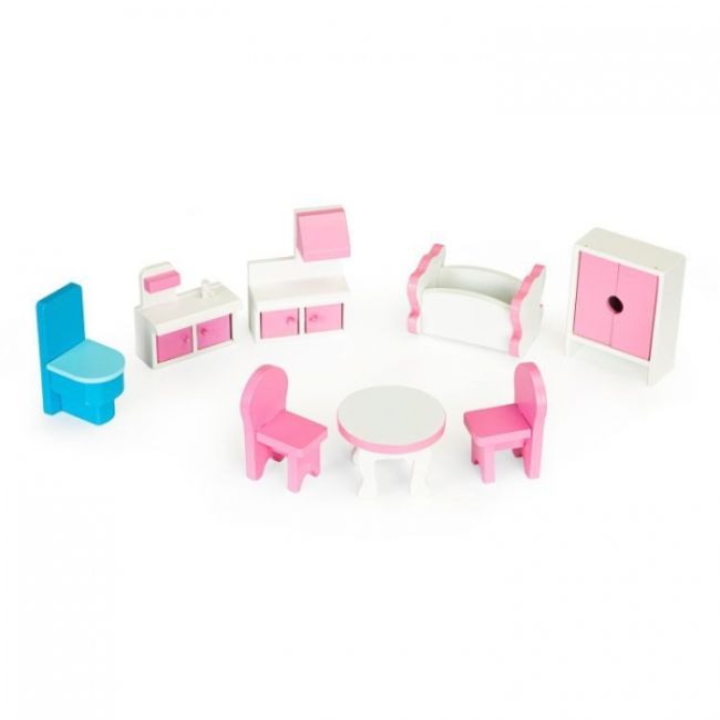 Casuta pentru papusi cu mobilier ecotoys w06a139 edeediw06a139