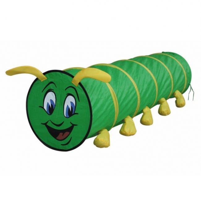 Cort de joaca pentru copii cu tunel ecotoys 8601 - omida verde edeedi8601