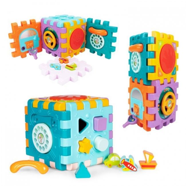 Cub interactiv 6 in 1 cu sunete si lumini huanger he0530 edeedihe0530