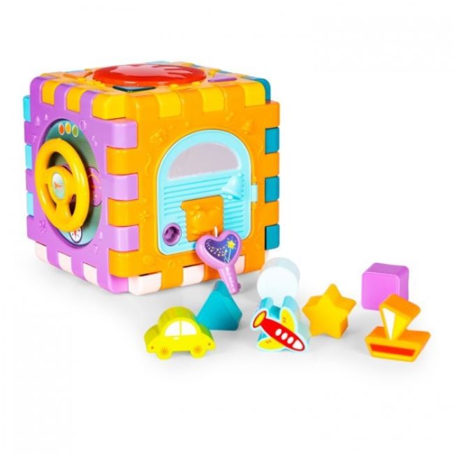 Cub interactiv 6 in 1 cu sunete si lumini huanger he0530 edeedihe0530