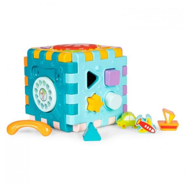 Cub interactiv 6 in 1 cu sunete si lumini huanger he0530 edeedihe0530
