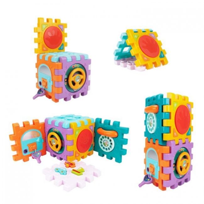 Cub interactiv 6 in 1 cu sunete si lumini huanger he0530 edeedihe0530