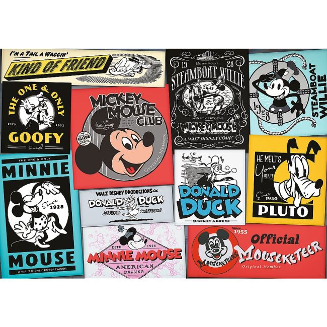 PUZZLE TREFL UFT 1000 DISNEY 100 POSTERELE RETRO VIV10761