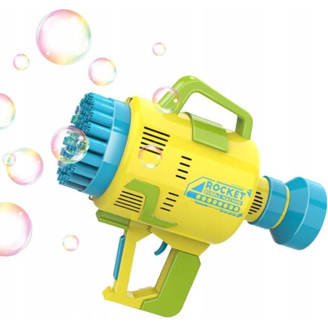 Pistol pentru baloane de sapun Bubble Maker Ikonka IK18050 BBJIK18050_Galben