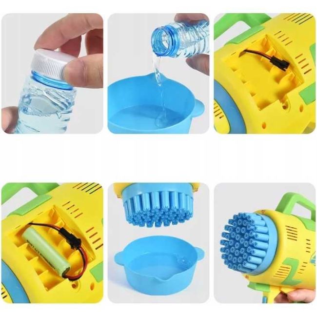 Pistol pentru baloane de sapun Bubble Maker Ikonka IK18050 BBJIK18050_Galben