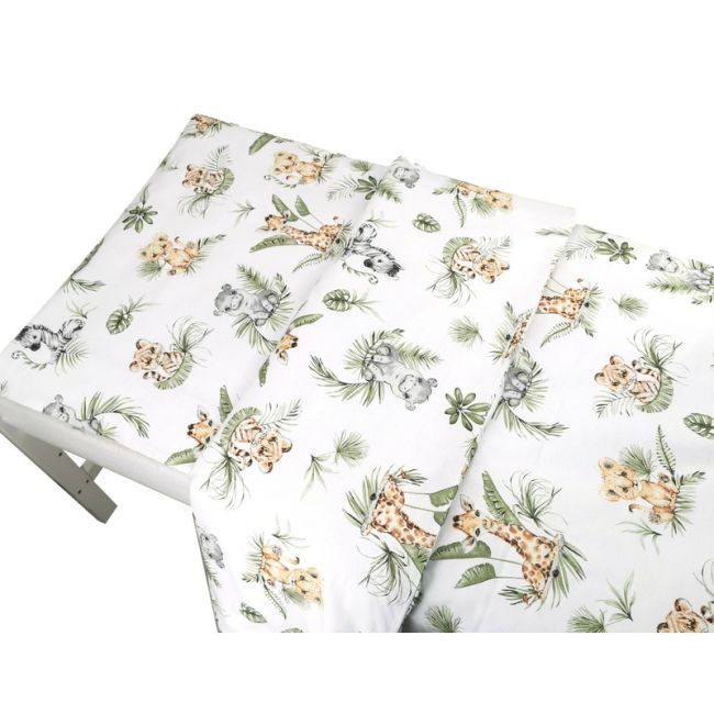 Qmini - Lenjerie junior cu 2 piese, Din bumbac certificat Oeko Tex Standard 100, 140 x 200 cm, Safari BYN6426972019620