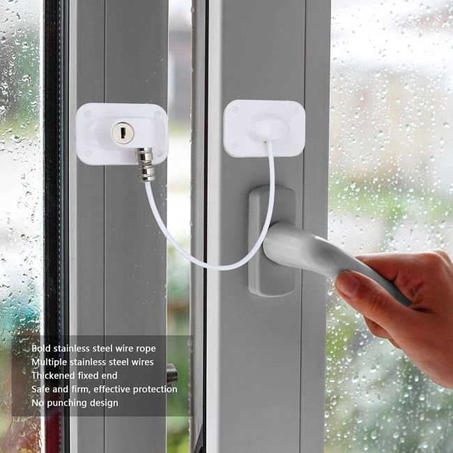 Sistem siguranta pentru geam cu cheie 20 cm Bambinice BN056 BBJBN056_Alb