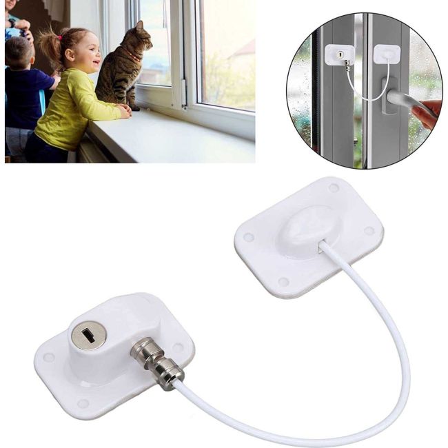 Sistem siguranta pentru geam cu cheie 20 cm Bambinice BN056 BBJBN056_Alb