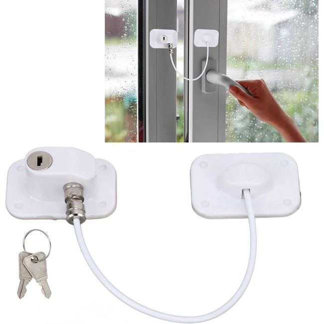 Sistem siguranta pentru geam cu cheie 20 cm Bambinice BN056 BBJBN056_Alb