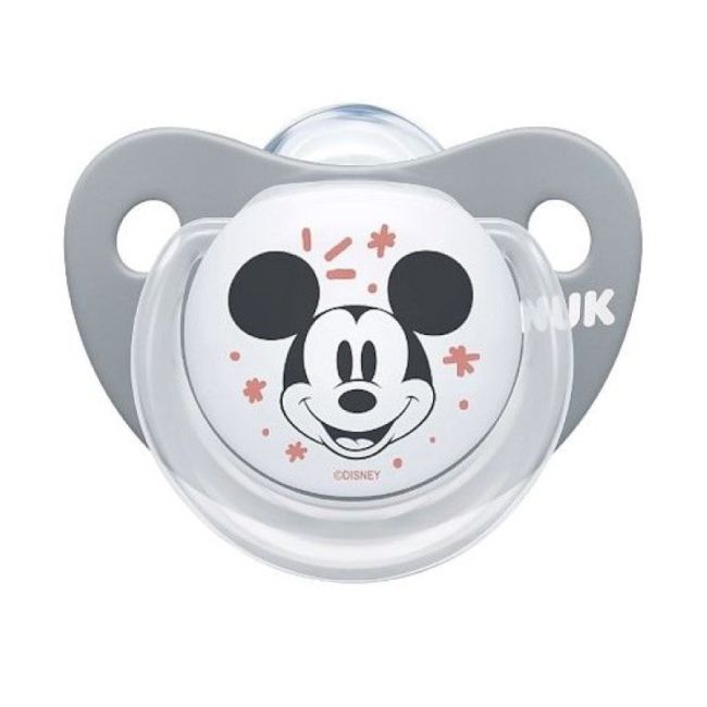 Suzeta Nuk Disney Mickey Silicon 0-6 luni M1 Gri/Roz ERFMAR-N4406