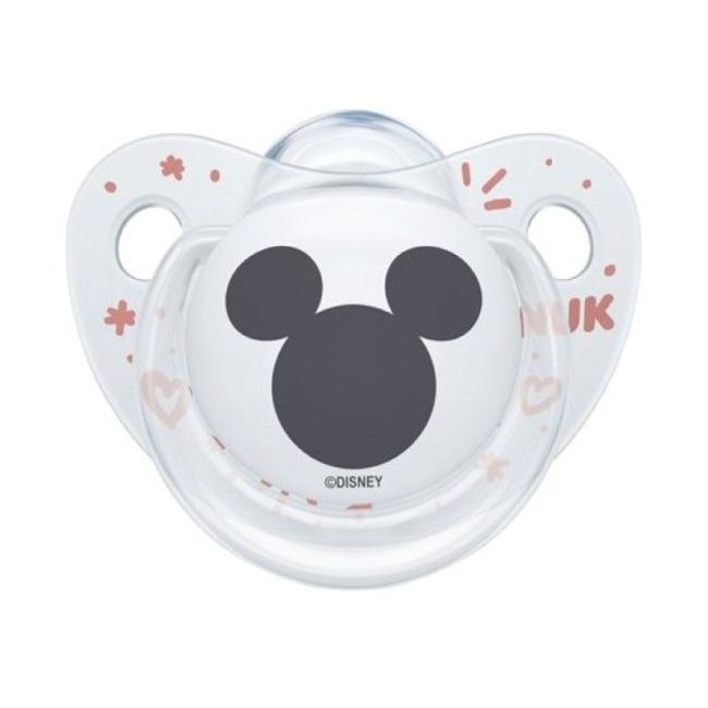 Suzeta Nuk Disney Mickey Silicon 0-6 luni M1 Transparent/Roz ERFMAR-N4413