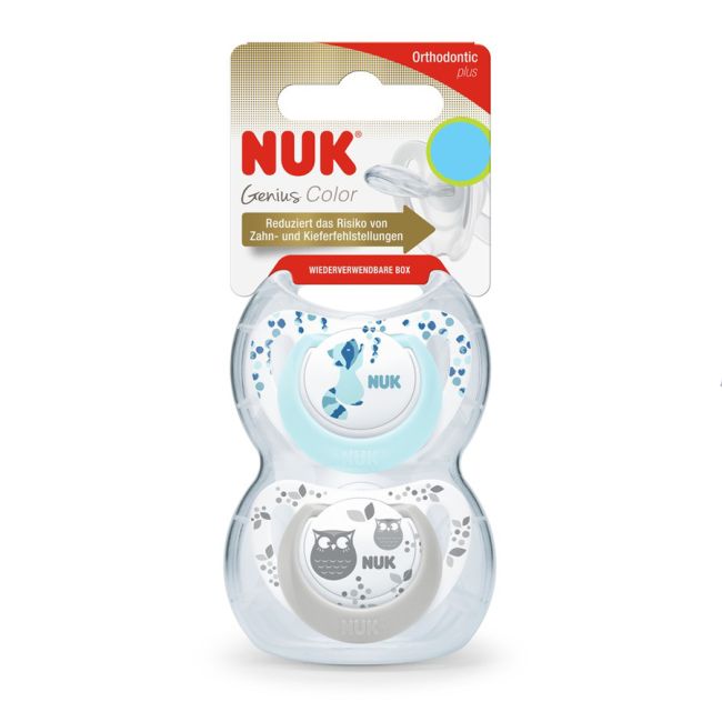 Suzeta Nuk Genius Color Silicon M1 Bleu 0-6 luni Set 2 Bucati ERFMAR-N3904