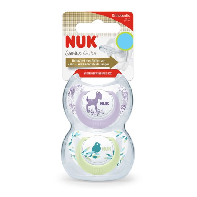 Suzeta Nuk Genius Color Silicon M1 Mov 0-6 luni Set 2 Bucati ERFMAR-N3911