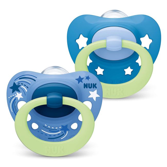 Suzeta Nuk Signature Night Silicon M3 Albastru 18-36 luni Set 2 Bucati ERFMAR-N3881