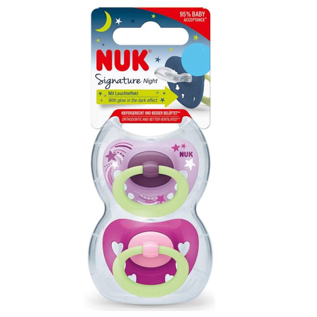 Suzeta Nuk Signature Night Silicon M3 Mov 18-36 luni Set 2 Bucati ERFMAR-N3898