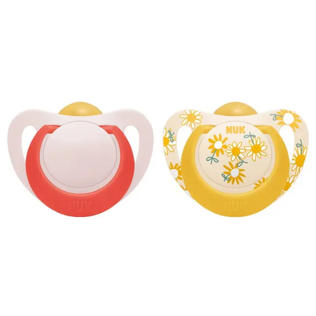 Suzeta Nuk Star Latex 6-18 luni Rosu, Set 2 Bucati ERFMAR-N4338