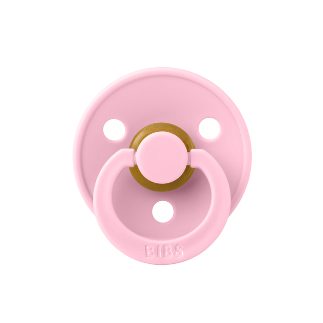 Bibs - suzeta colour latex, tetina rotunda, 0 luni +-baby pink bbb100234c