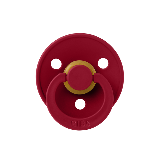 Bibs - suzeta colour latex, tetina rotunda, 0 luni +-ruby bbb100263c