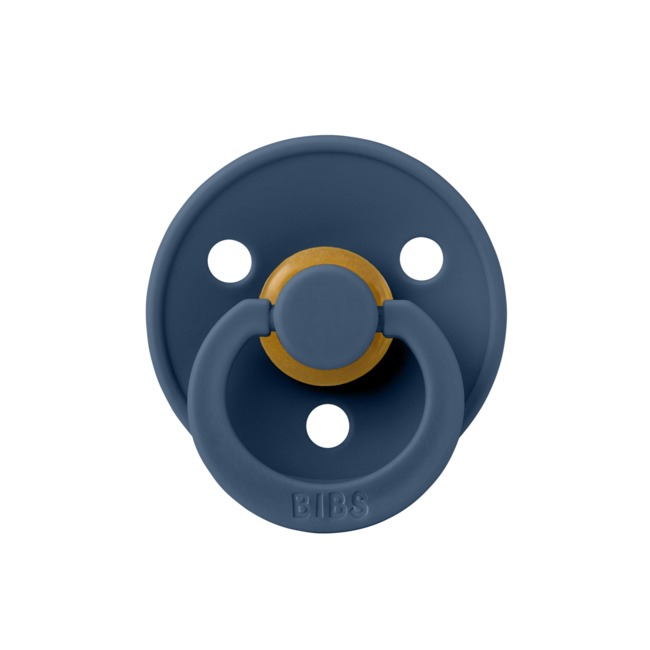 Bibs - suzeta colour latex, tetina rotunda, 0 luni +-steel blue bbb100280c