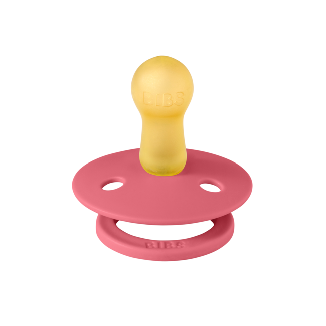 Bibs - suzeta colour latex, tetina rotunda, 6 luni +-coral bbb200262c