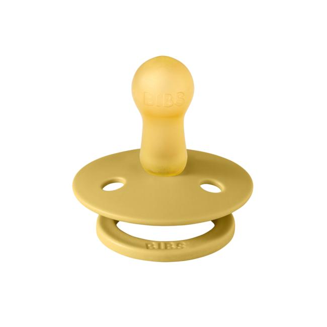 Bibs - suzeta colour latex, tetina rotunda, 6 luni +-mustard bbb200254c