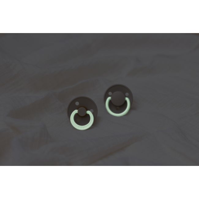 Bibs - suzeta fosforescenta colour glow latex, tetina rotunda, 0 luni +-black bbb100239c