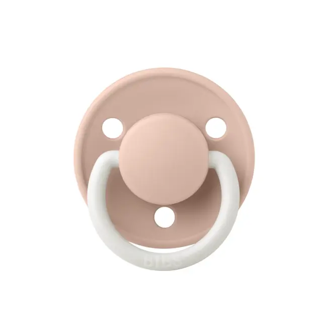 Bibs - suzeta fosforescenta de lux glow latex, tetina rotunda, 0 luni +-blush bbb1110256c