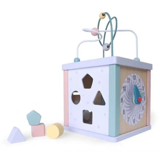 Cub educational din lemn ecotoys 1021 edeedi1021