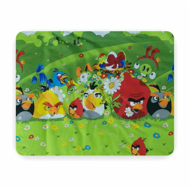 Lenjerie Angry Birds 3 Piese Copii 2-12 Ani Compatibila Cu Saltea 160x80cm Pc-tex-len-ang-80