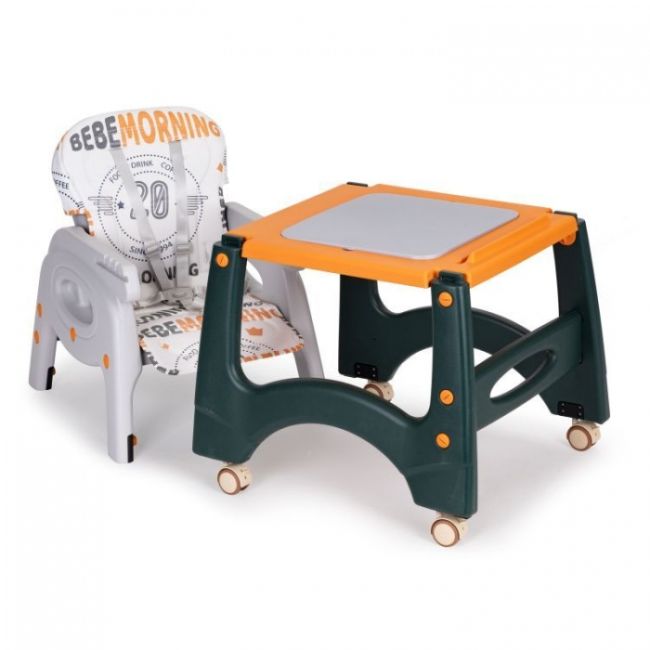 Scaun de masa 2 in 1 pentru copii ecotoys ha-033 - portocaliu edeediha-033orange