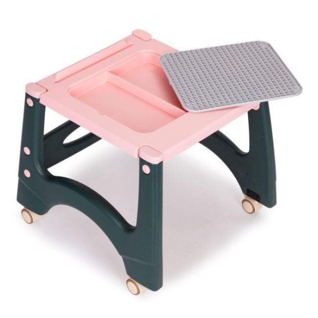 Scaun de masa 2 in 1 pentru copii ecotoys ha-033 - roz edeediha-033pink