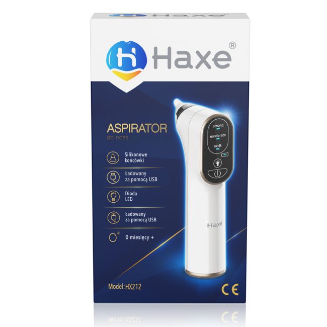 Aspirator nazal electric silentios cu trei niveluri de aspiratie haxe hx212, 2 varfuri nou-nascut, 2 varfuri 1+ ani, lumina precizie noapte lvtkhx212
