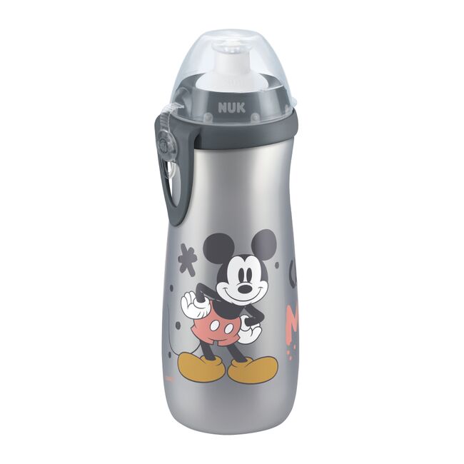 Cana Nuk Sport 450 ml cu Adaptor Push-Pull de la 36 luni Mickey Argintiu ERFMAR-N5045