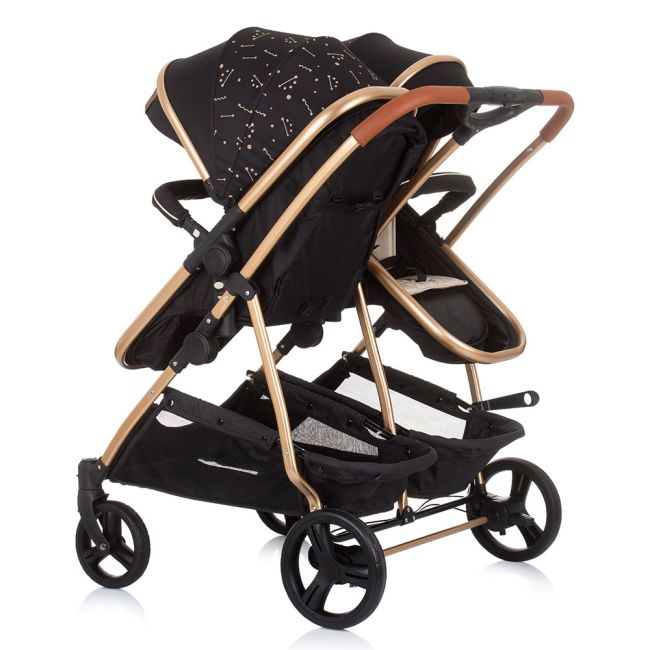 Carucior gemeni chipolino duo smart 3 in 1 ebony hubst-kbds02301eb