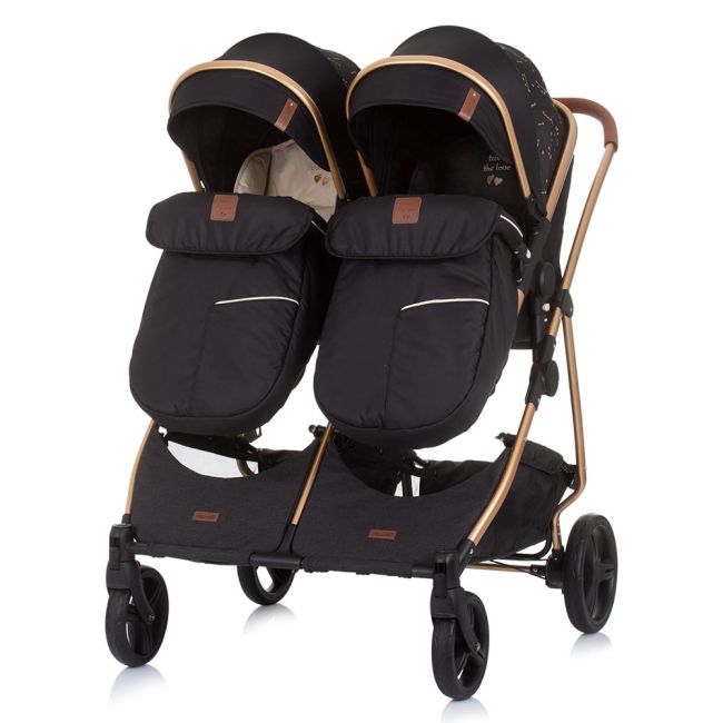 Carucior gemeni chipolino duo smart 3 in 1 ebony hubst-kbds02301eb