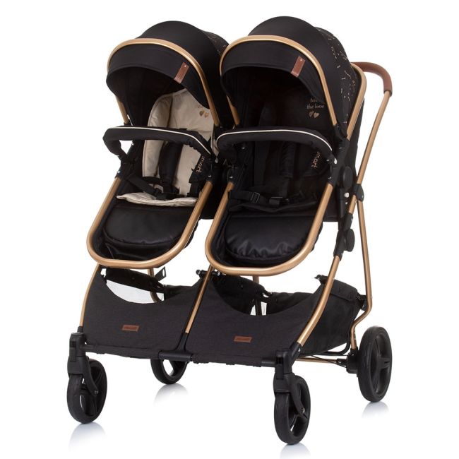 Carucior gemeni chipolino duo smart 3 in 1 ebony hubst-kbds02301eb