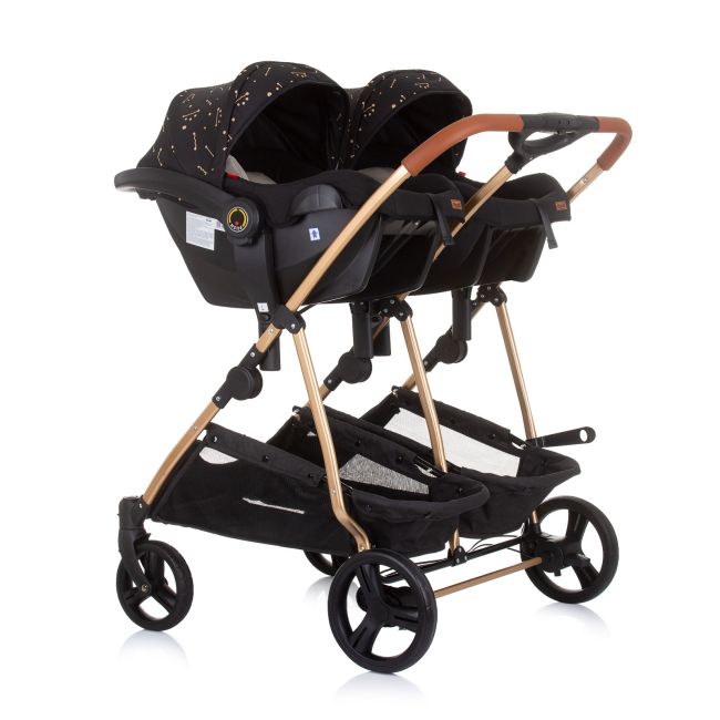 Carucior gemeni chipolino duo smart 3 in 1 ebony hubst-kbds02301eb