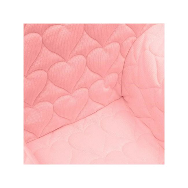 Fotoliu din burete pentru copii, Cu buzunar lateral, Din tesatura de catifea, Cu Husa detasabila, Hearts, Din materiale certificate Oeko Tex Standard 100, New Baby, 9 luni - 5 ani, Pink BYN48053