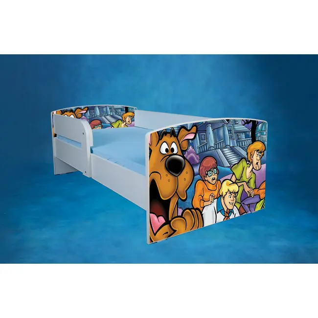 Pat Pentru Copii 2-8 Ani Scooby Doo Saltea SafeNest 140x70 Cm, Varianta Cu Sertar Ptv1657