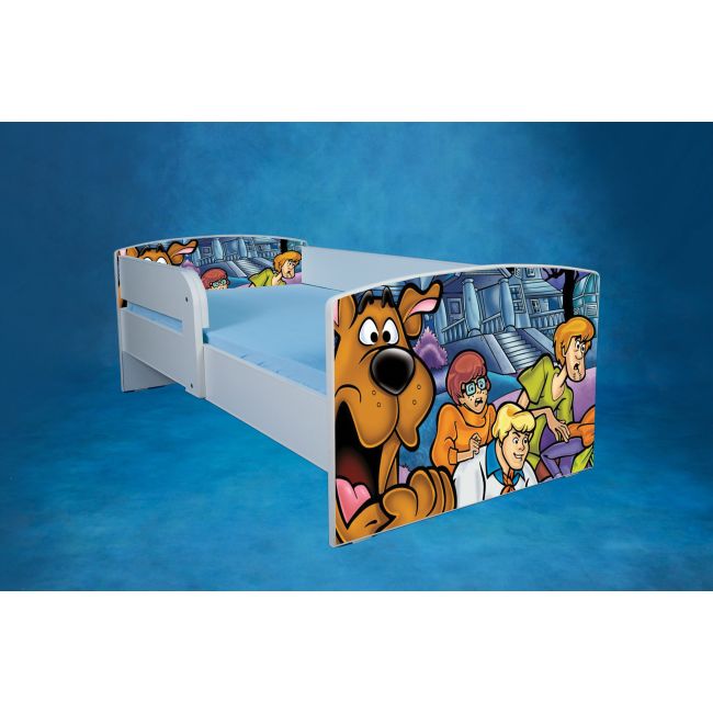 Pat Unisex Cu Scooby Doo Cu Saltea SafeNest 140x70 Inclusa, Varianta Fara Sertar Ptv1656