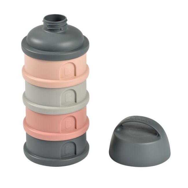 Recipient lapte praf 4 compartimente Beaba Mineral Grey/Pink ERFB911713