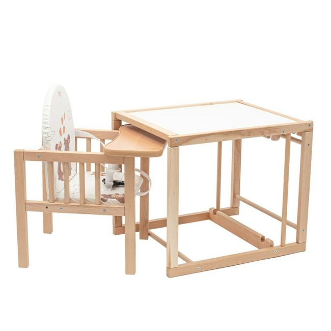 Scaun de masa, 2 in 1, Din lemn, Inaltime 93 cm, Victory Natur, New Baby BYN10585