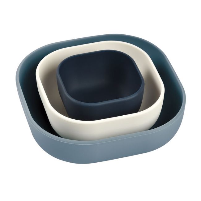 Set 3 boluri din silicon Beaba Night Blue ERFB913566