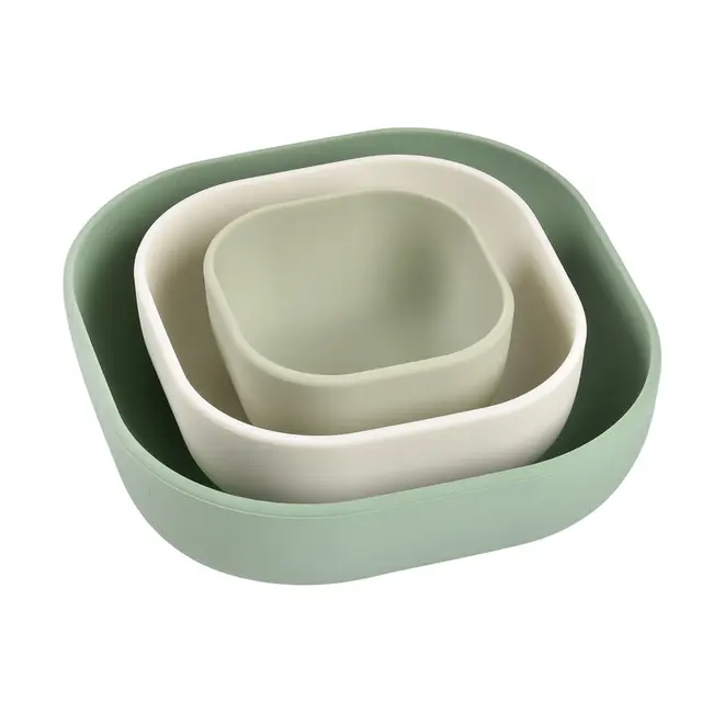 Set 3 boluri din silicon Beaba Sage Green ERFB913567