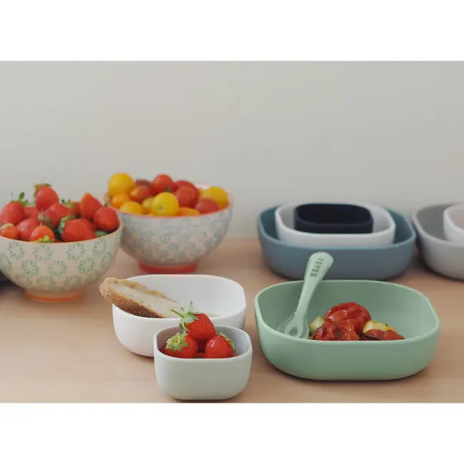 Set 3 boluri din silicon Beaba Sage Green ERFB913567